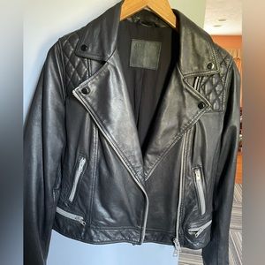 Leather motorcycle jacket